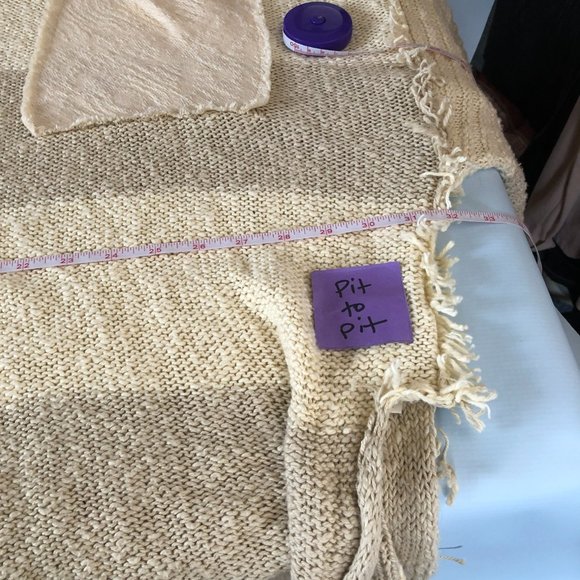 NWOT Free People Road Trip Stripe Henley Pebble Combo Medium Sweater Knit Beachy - Picture 8 of 11